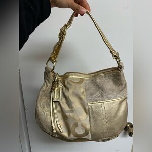Coach Metallic Gold Shoulder Bag